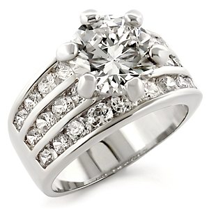 AMAZING 8CT SOLITAIRE RING RHODIUM-size6/8